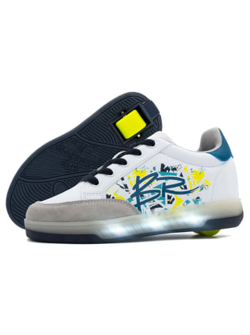 Breezy Rollers Sneakers mit Rollen in Weiß/ Gelb/ Blau
