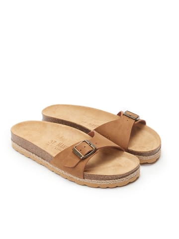 Mandel Slippers "Agata" lichtbruin