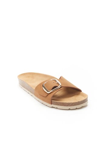 Mandel Slippers "Agata" lichtbruin