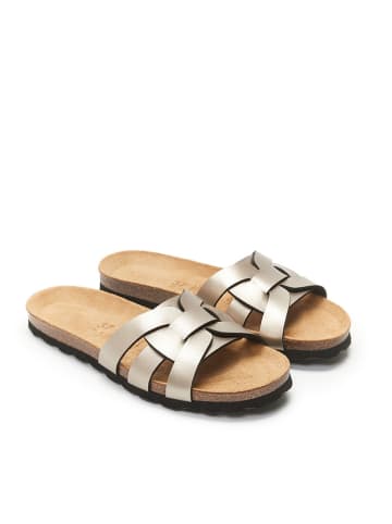 Mandel Pantoletten "Clara" in Gold