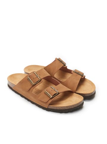 Mandel Slippers "Alberto" lichtbruin