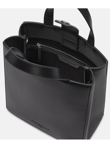 LIEBESKIND BERLIN Leder-Henkeltasche "Paperbag S" in Schwarz - (B)22 x (H)25 x (T)11,5 cm