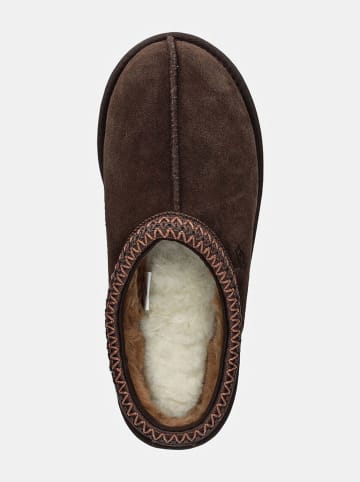 UGG Skórzane kapcie "Tasman" w kolorze brązowym