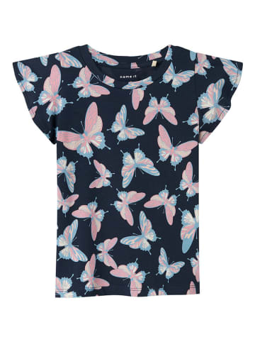 name it Shirt in Dunkelblau/ Rosa