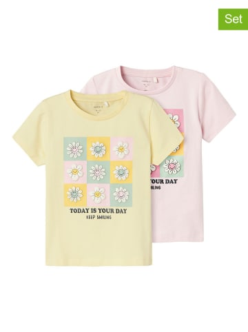 name it 2er-Set: Shirts in Gelb/ Rosa