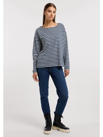 ELBSAND Longsleeve "Tooske" in Dunkelblau/ Weiß