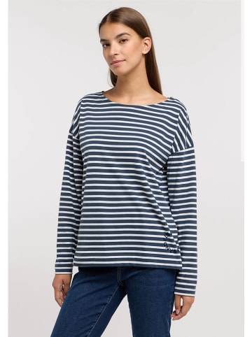 ELBSAND Longsleeve "Tooske" in Dunkelblau/ Weiß