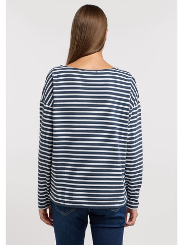 ELBSAND Longsleeve "Tooske" in Dunkelblau/ Weiß