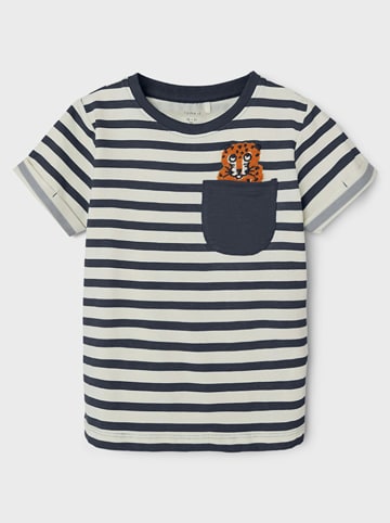 name it 2-delige set: shirts donkerblauw/turquoise/wit