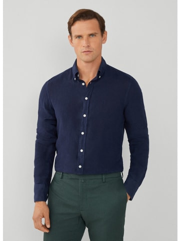Hackett London Leinen-Hemd - Regular fit - in Dunkelblau