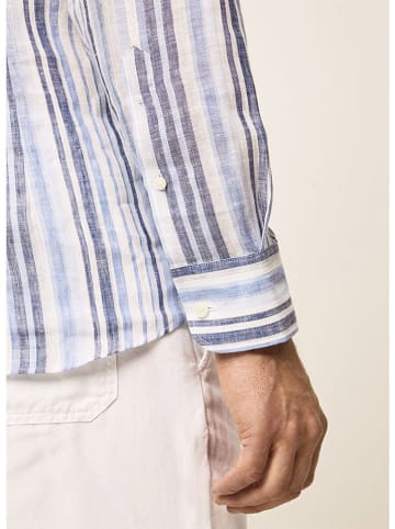 Hackett London Leinen-Hemd - Regular fit - in Weiß/ Hellblau/ Blau