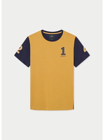 Hackett London Shirt in Gelb/ Dunkelblau