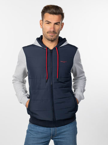 Hackett London Sweatjacke in Dunkelblau/ Grau