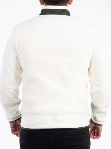 Hackett London Fleecejacke in Weiß/ Khaki