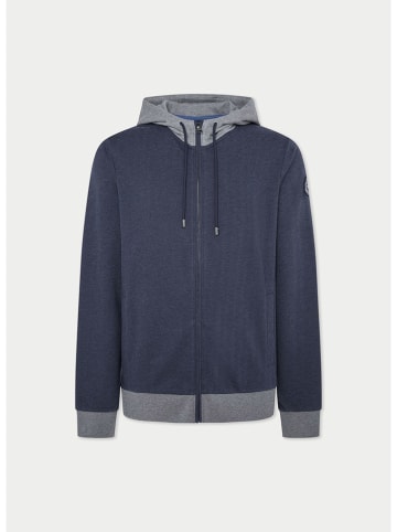 Hackett London Sweatjacke in Dunkelblau/ Grau
