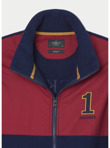 Hackett London Fleecejacke in Dunkelblau/ Rot