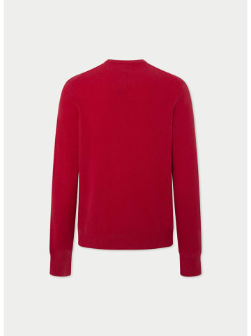 Hackett London Wełniany sweter w kolorze czerwonym