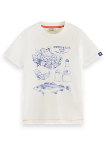 Scotch & Soda Shirt in Weiß/ Blau