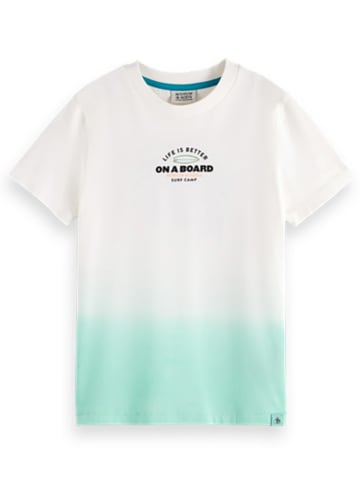 Scotch & Soda Koszulka w kolorze biało-turkusowym