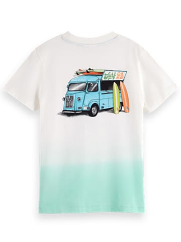 Scotch & Soda Koszulka w kolorze biało-turkusowym