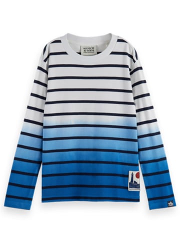 Scotch & Soda Longsleeve in Weiß/ Blau/ Schwarz
