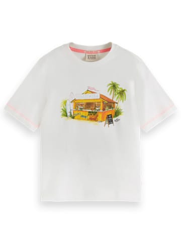 Scotch & Soda Koszulka w kolorze biało-żółtym