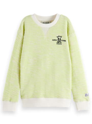 Scotch & Soda Sweatshirt in Grün/ Weiß