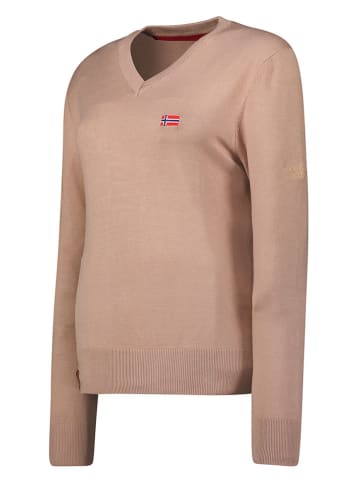 Geographical Norway Sweter "Falonne" w kolorze jasnobrązowym