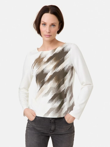 TAIFUN Longsleeve in Weiß/ Braun
