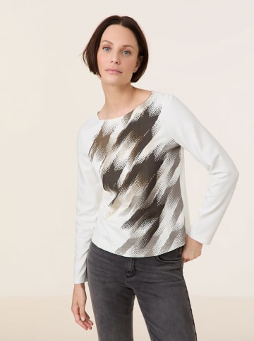 TAIFUN Longsleeve in Weiß/ Braun