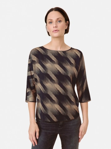 TAIFUN Bluse in Schwarz/ Braun