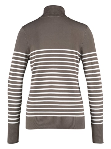 TAIFUN Pullover in Grau/ Weiß