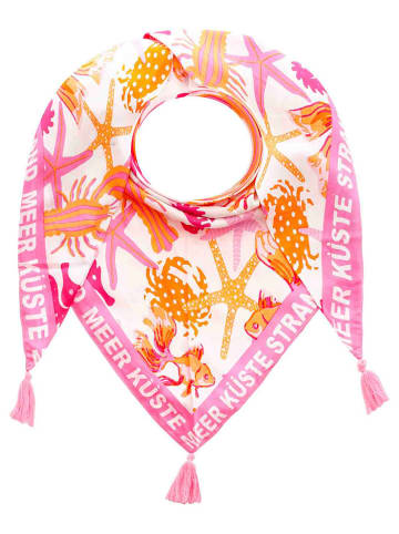 Zwillingsherz Dreieckstuch "Meerestiere" in Rosa - (L)200 x (B)95 cm