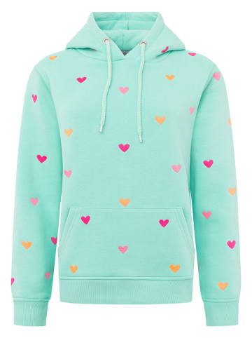 Zwillingsherz Hoodie "Hearts" in Türkis