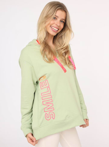 Zwillingsherz Hoodie "Smile" in Hellgrün