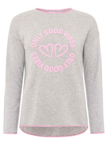 Zwillingsherz Pullover "Only good Vibes" in Grau