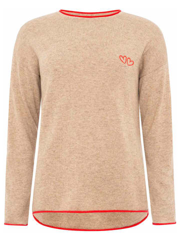Zwillingsherz Pullover "Doppelherz" in Beige