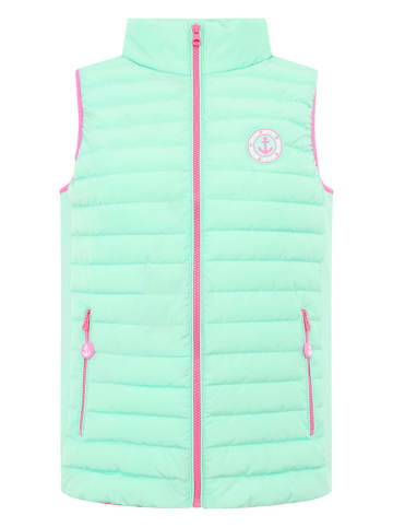 Zwillingsherz Doorgestikte bodywarmer "Anker" lichtgroen
