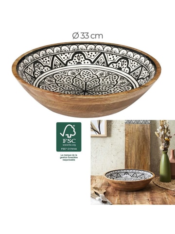 Ethnical Life Kom bruin/wit/zwart - Ø 33 cm