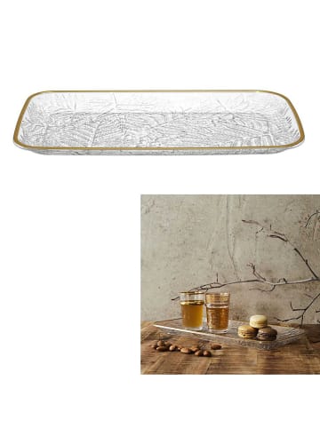 every ware 2er-Set: Serviertabletts in Transparent/ Gold - (L)34 x (B)18,5 cm