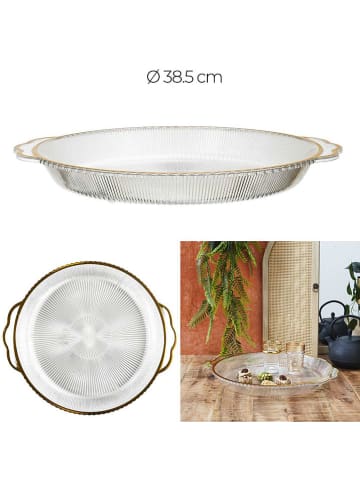 every ware Serveerdienblad transparant/goudkleurig - Ø 38 cm