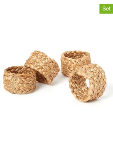 every ware 4er-Set: Serviettenringe in Beige - Ø 4 cm