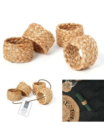 every ware 4er-Set: Serviettenringe in Beige - Ø 4 cm