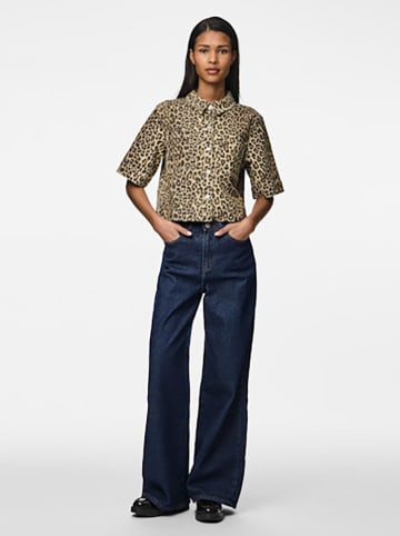 Pieces Jeanshemd "Salume" in Hellbraun