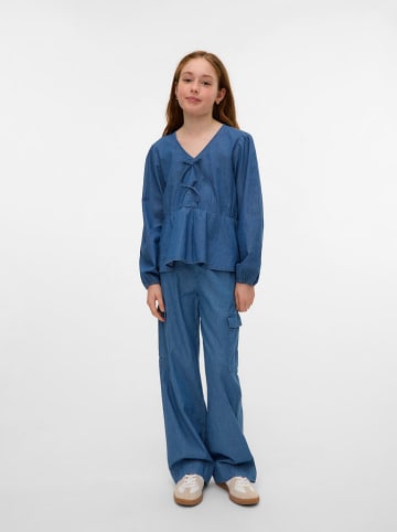 Vero Moda Girl Bojówki dżinsowe "Demi" w kolorze niebieskim