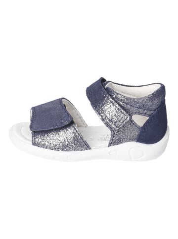 PEPINO Leder-Sandalen in Dunkelblau/ Silber