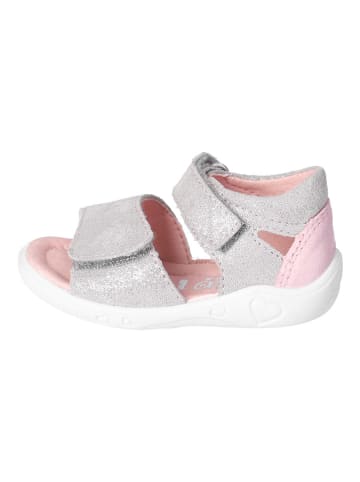 PEPINO Leder-Sandalen in Grau/ Rosa