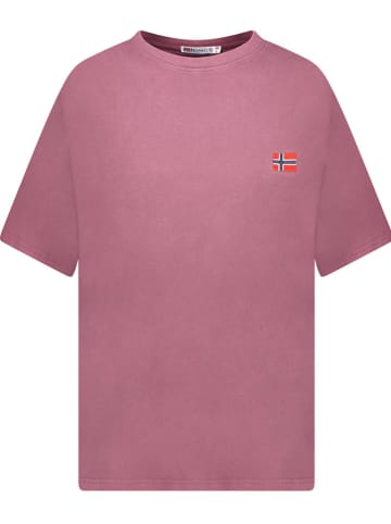 Geographical Norway Koszulka "Joversize" w kolorze szaroróżowym