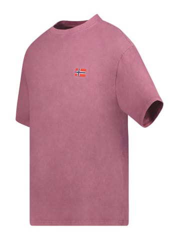 Geographical Norway Koszulka "Joversize" w kolorze szaroróżowym