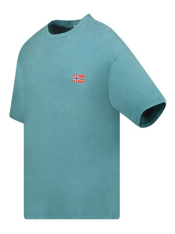 Geographical Norway Koszulka "Joversize" w kolorze turkusowym